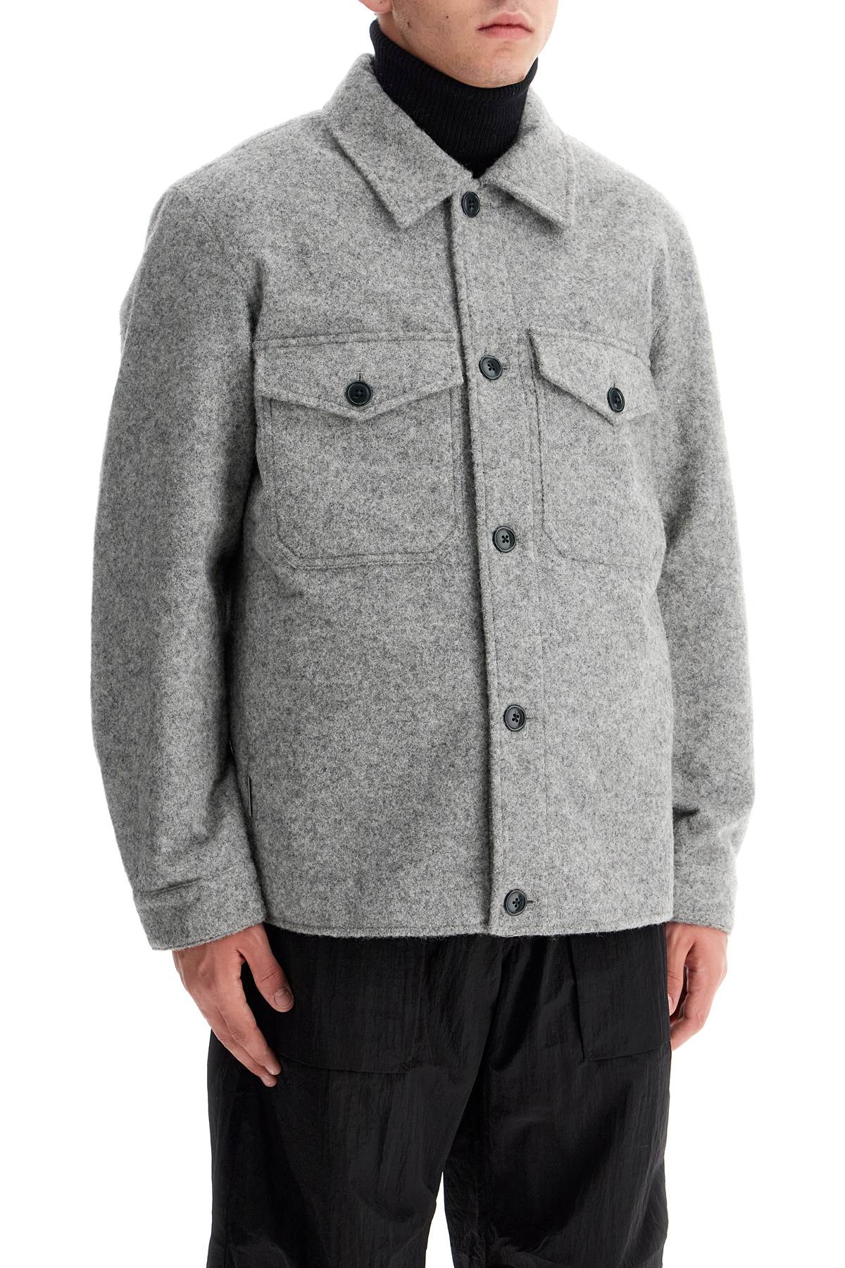 WOOLRICH reflective wool blend shirt jacket