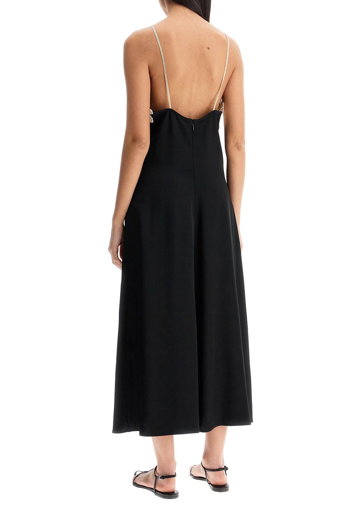 JIL SANDER lace-trimmed slip dress with