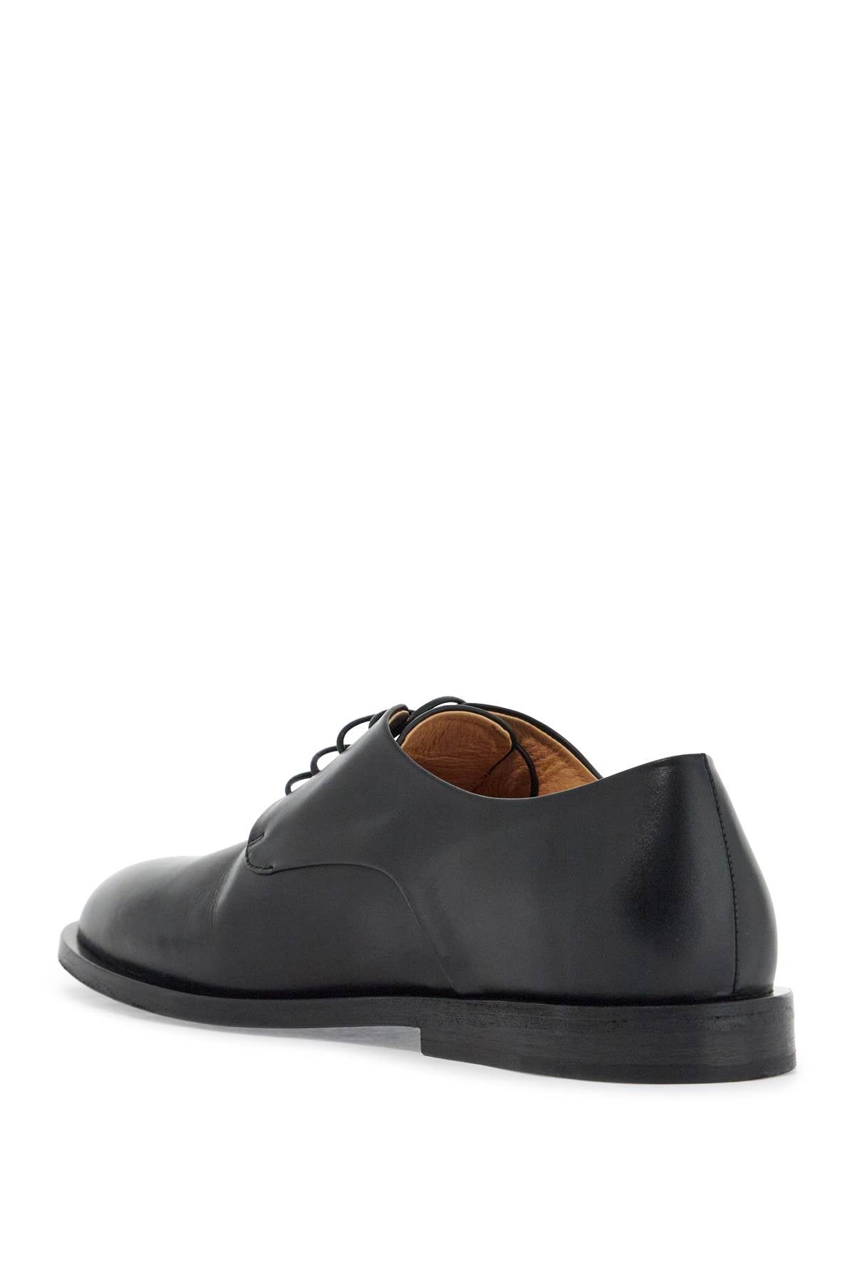 MARSELL black calf leather derby shoes with glossy finish