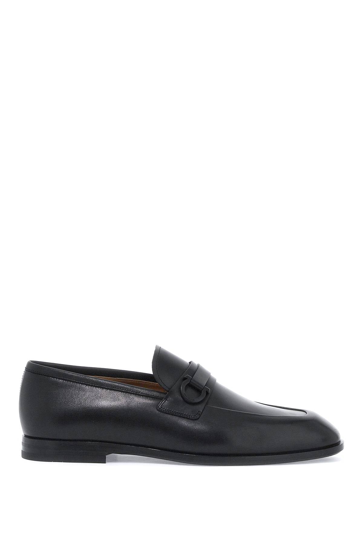 FERRAGAMO smooth leather loafers with gancini