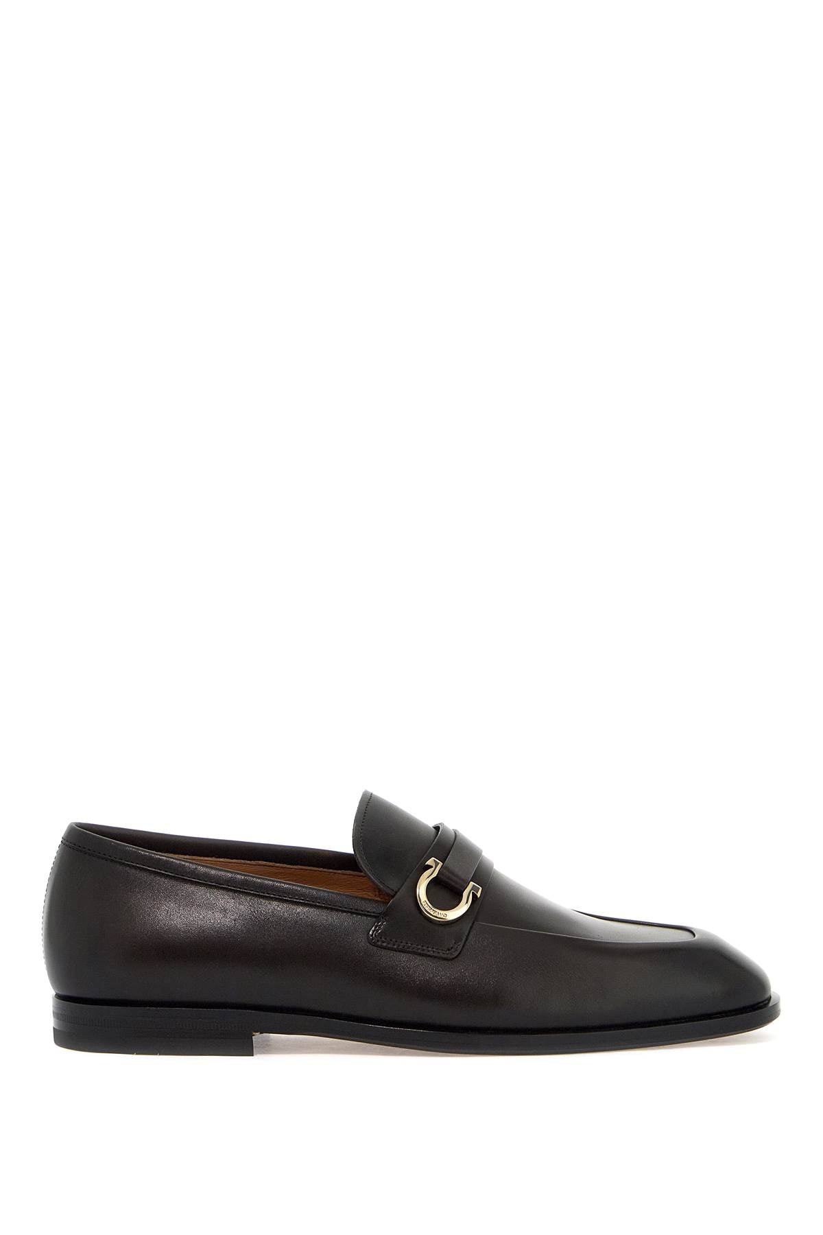 FERRAGAMO smooth leather loafers with gancini