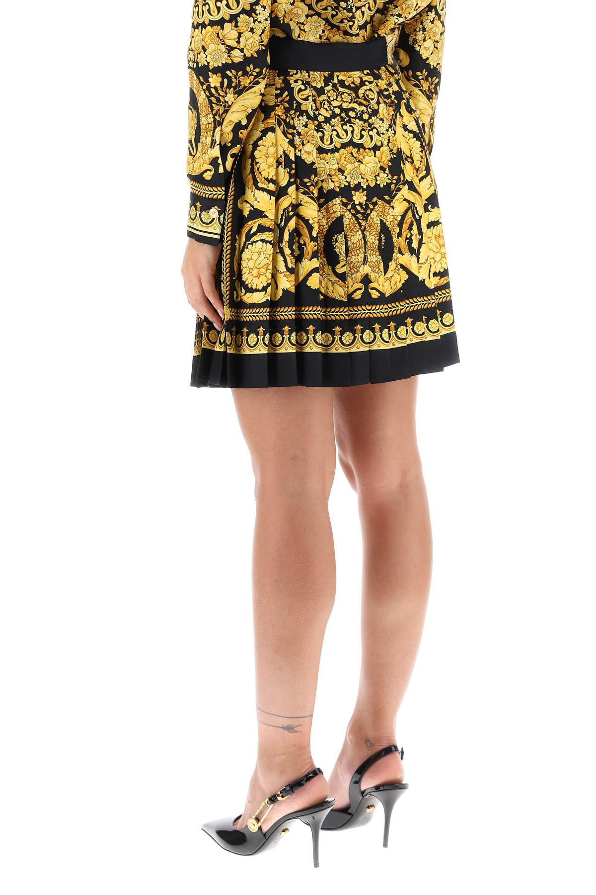 VERSACE barocco pleated mini skirt