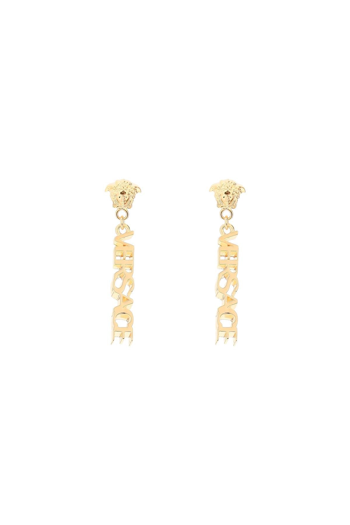 VERSACE logo pendant earrings