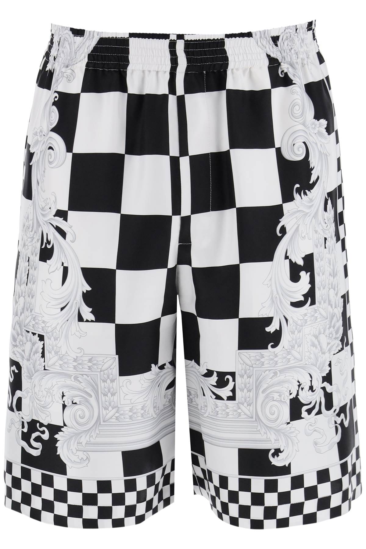 VERSACE printed silk bermuda shorts set