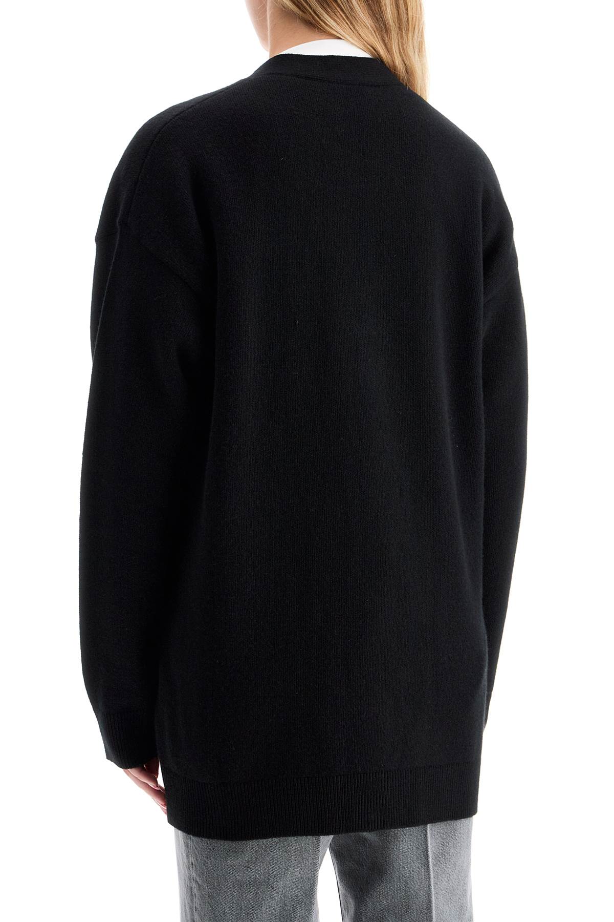 VERSACE boxy wool and cashmere cardigan