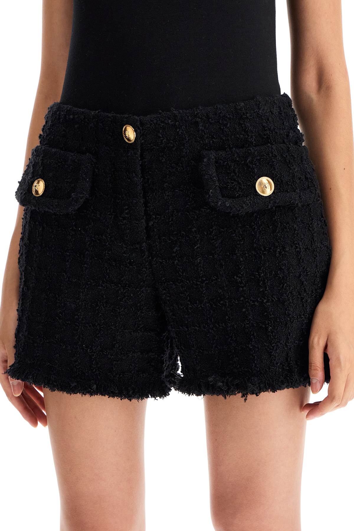 VERSACE "heritage tweed mini shorts