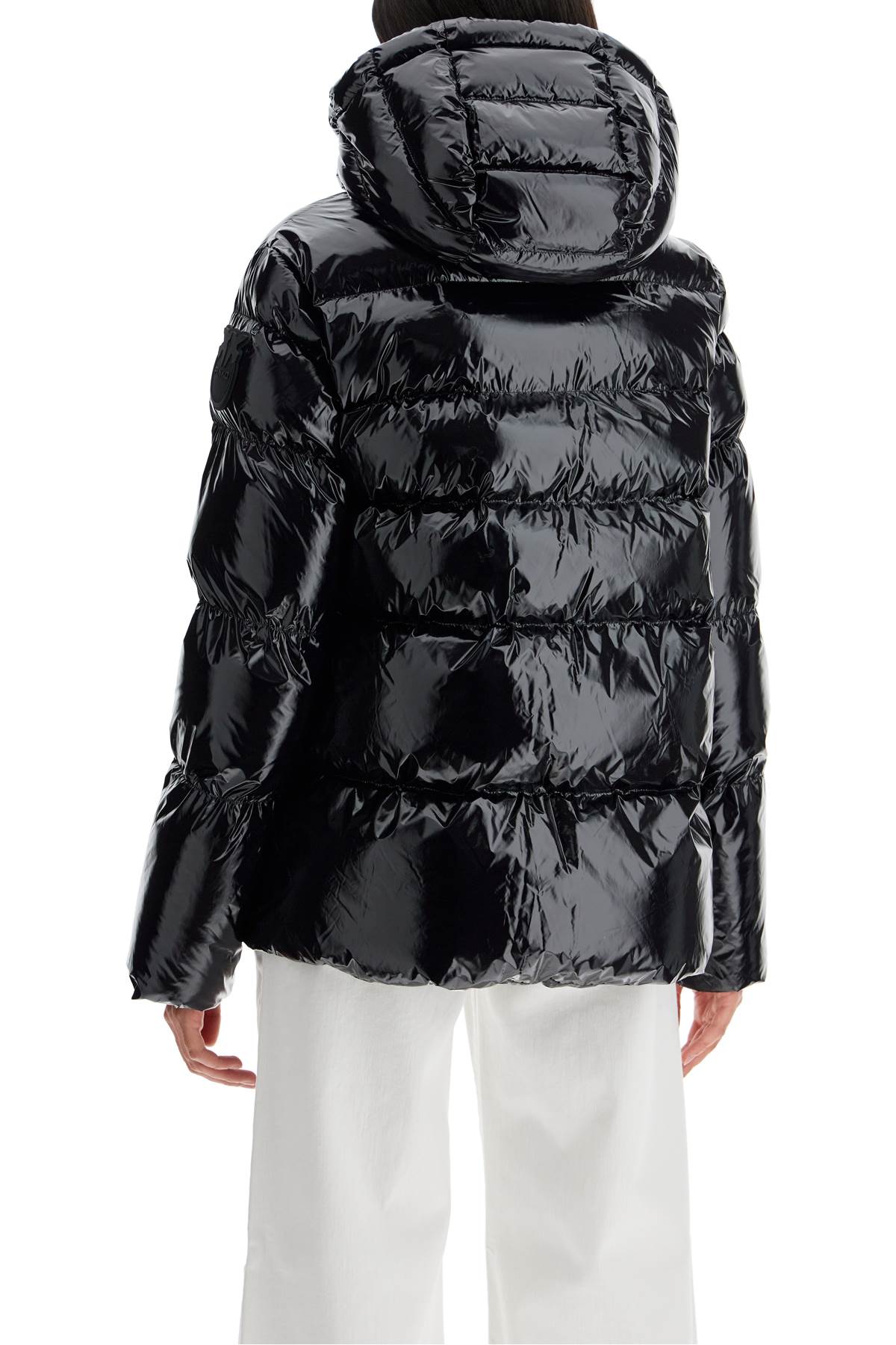 PINKO hooded down jacket in crystal nylon