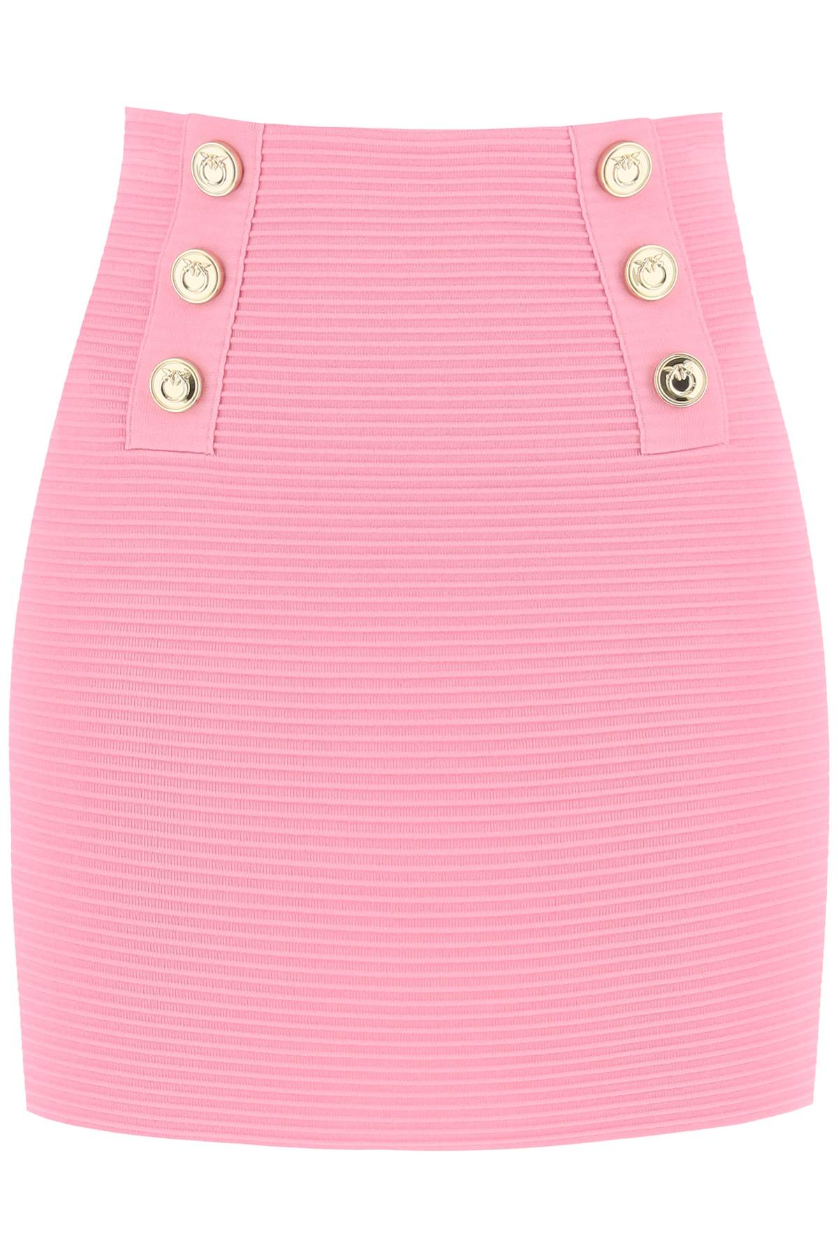 PINKO cipresso mini skirt with love birds buttons