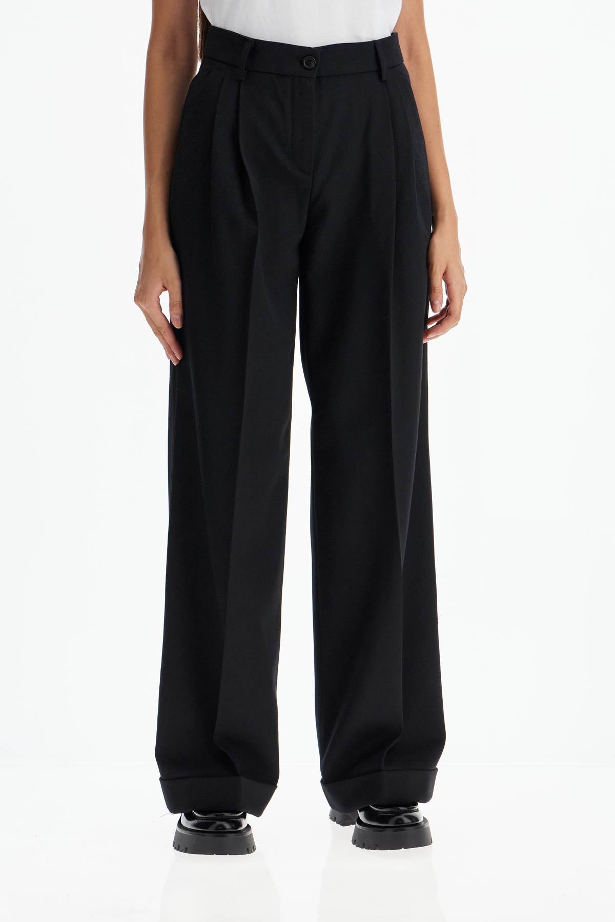 PINKO twill wide-leg trousers in pal