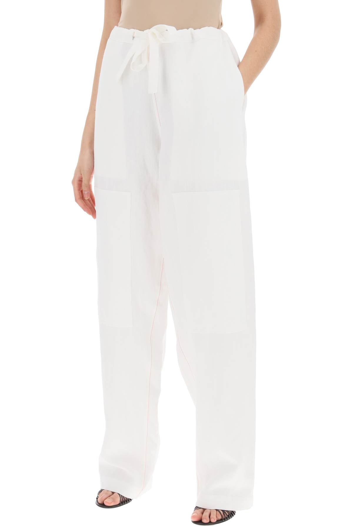 FERRAGAMO work

linen blend pants with patchwork