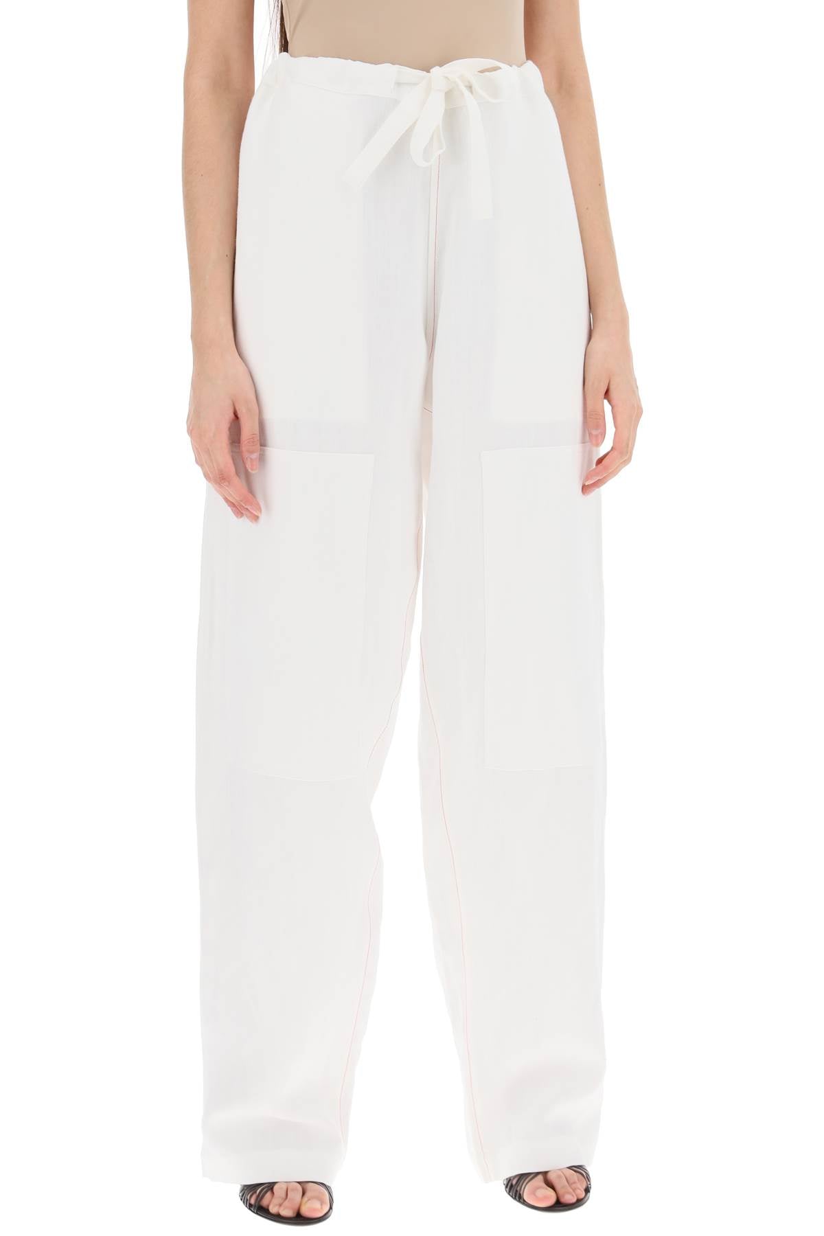 FERRAGAMO work

linen blend pants with patchwork