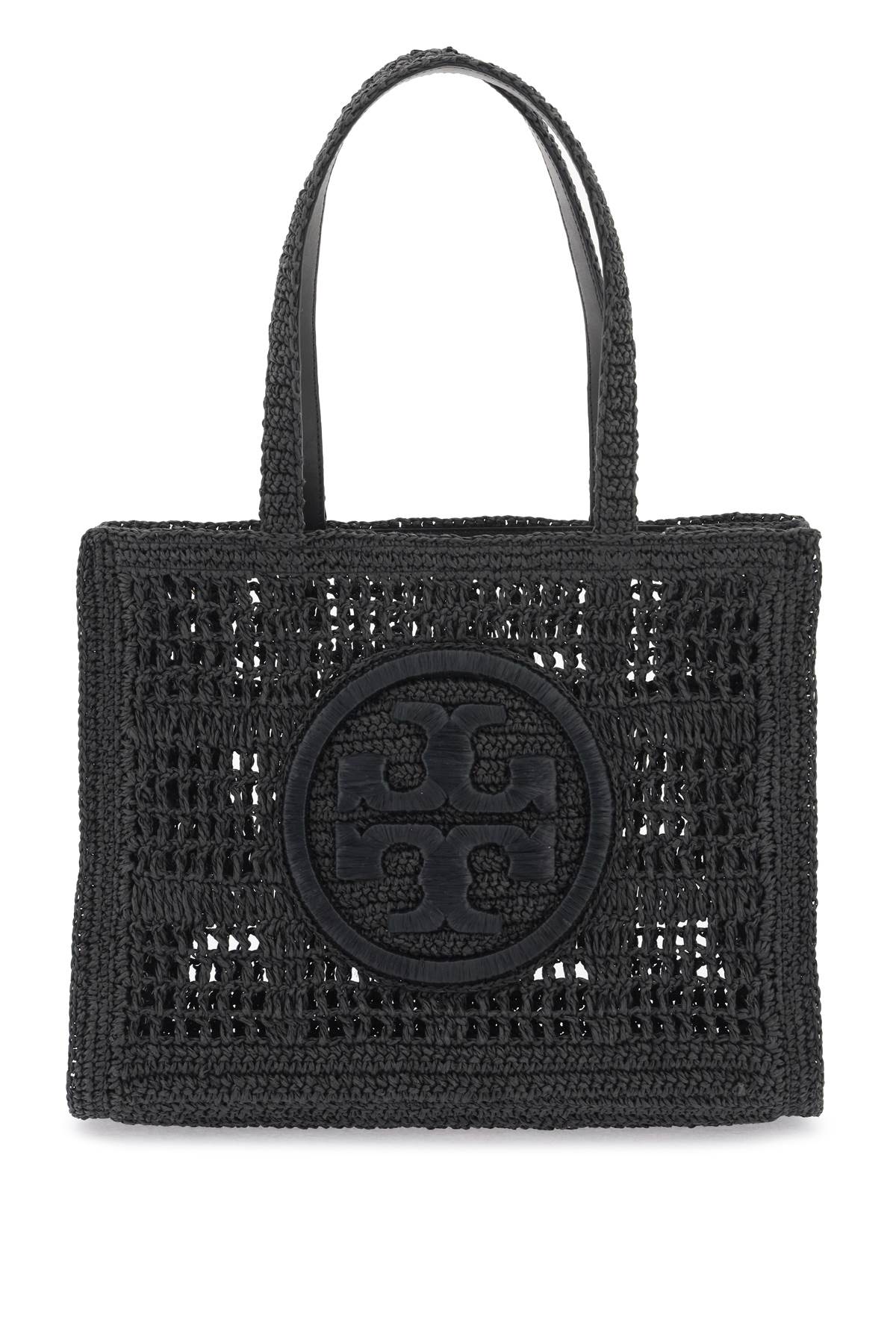 TORY BURCH ella crochet raffia tote bag in