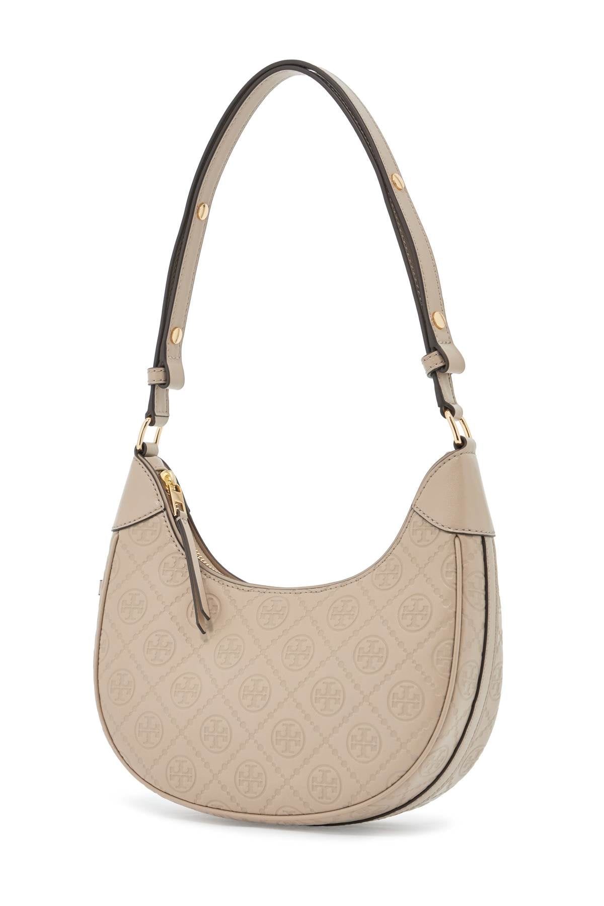 TORY BURCH half-moon leather t monogram bag