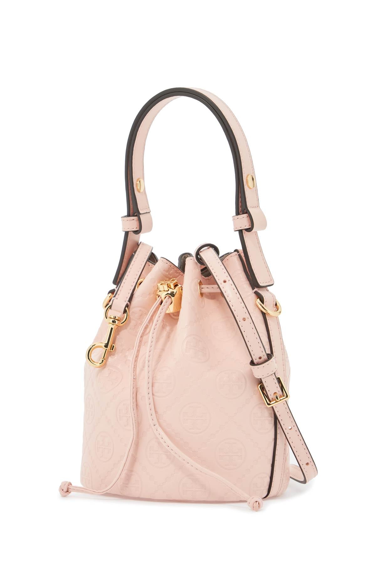 TORY BURCH mini t monogram leather bucket bag