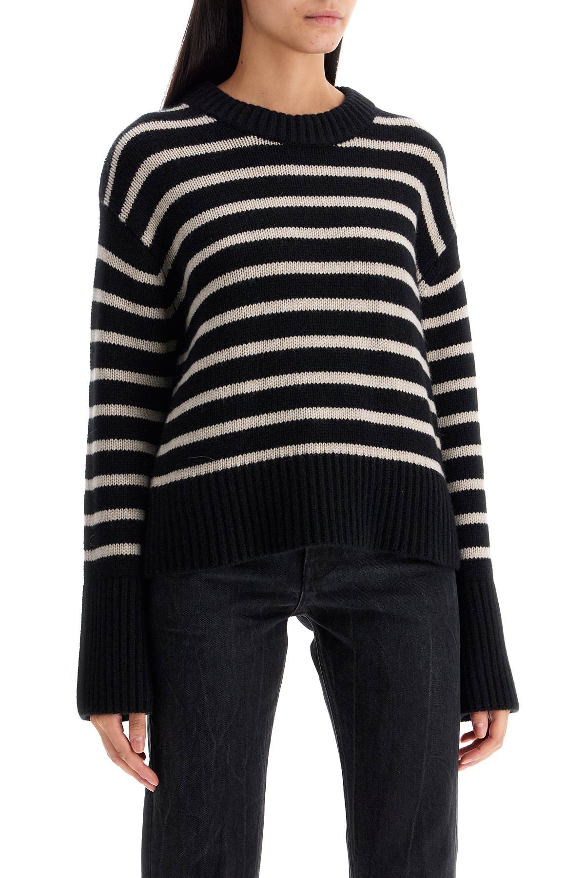 LISA YANG striped cashmere sony pullover sweater