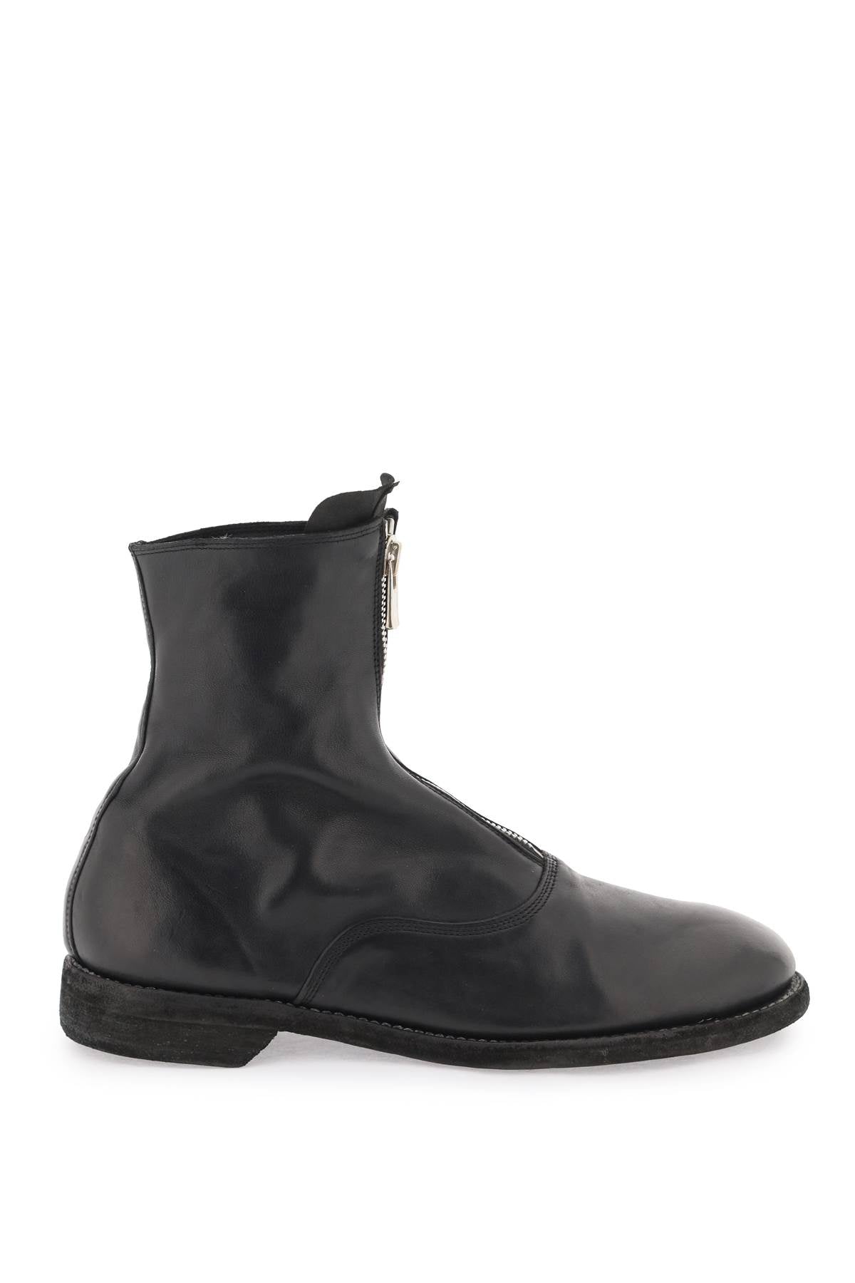 GUIDI front zip leather ankle boots