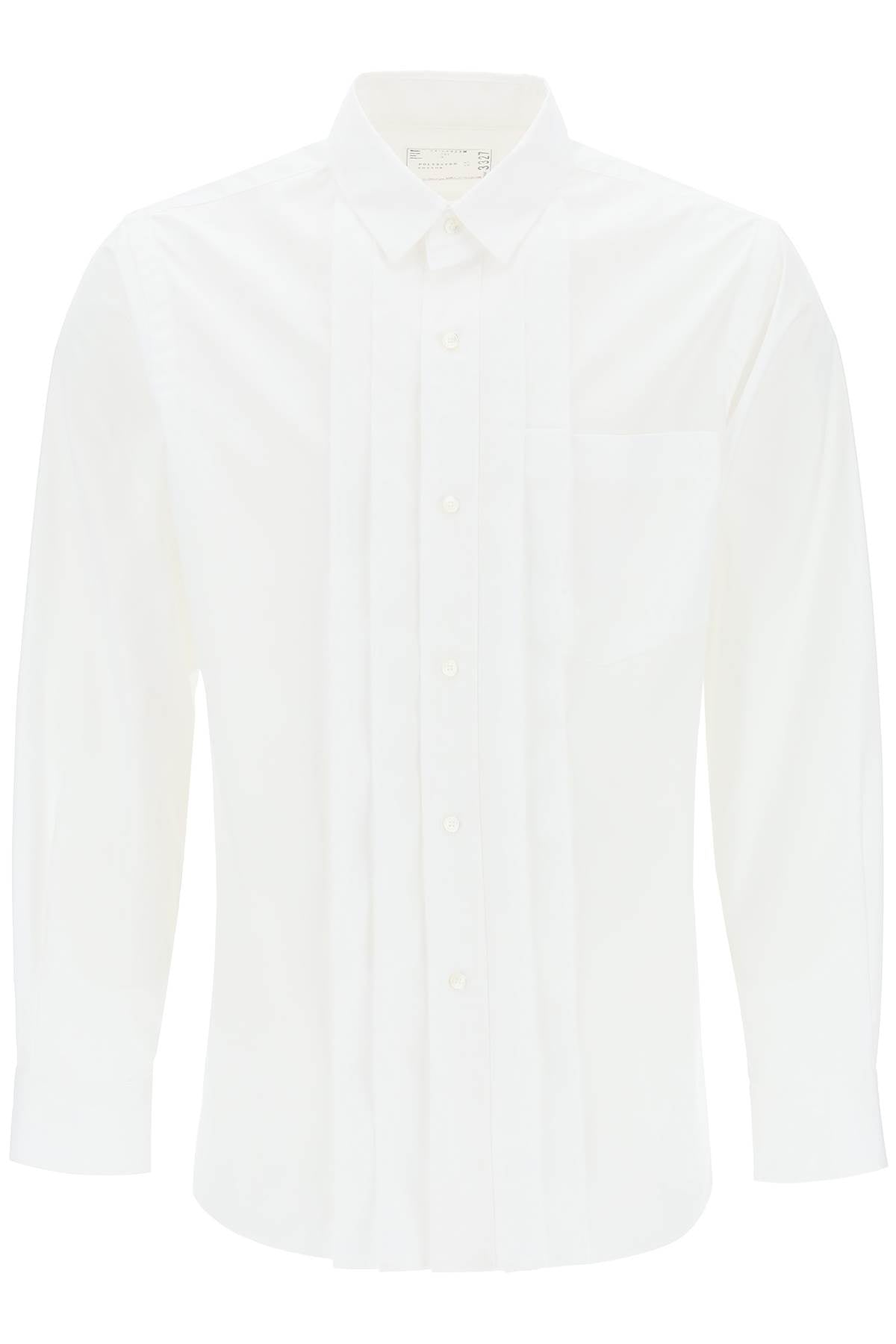 SACAI layered poplin effect shirt with