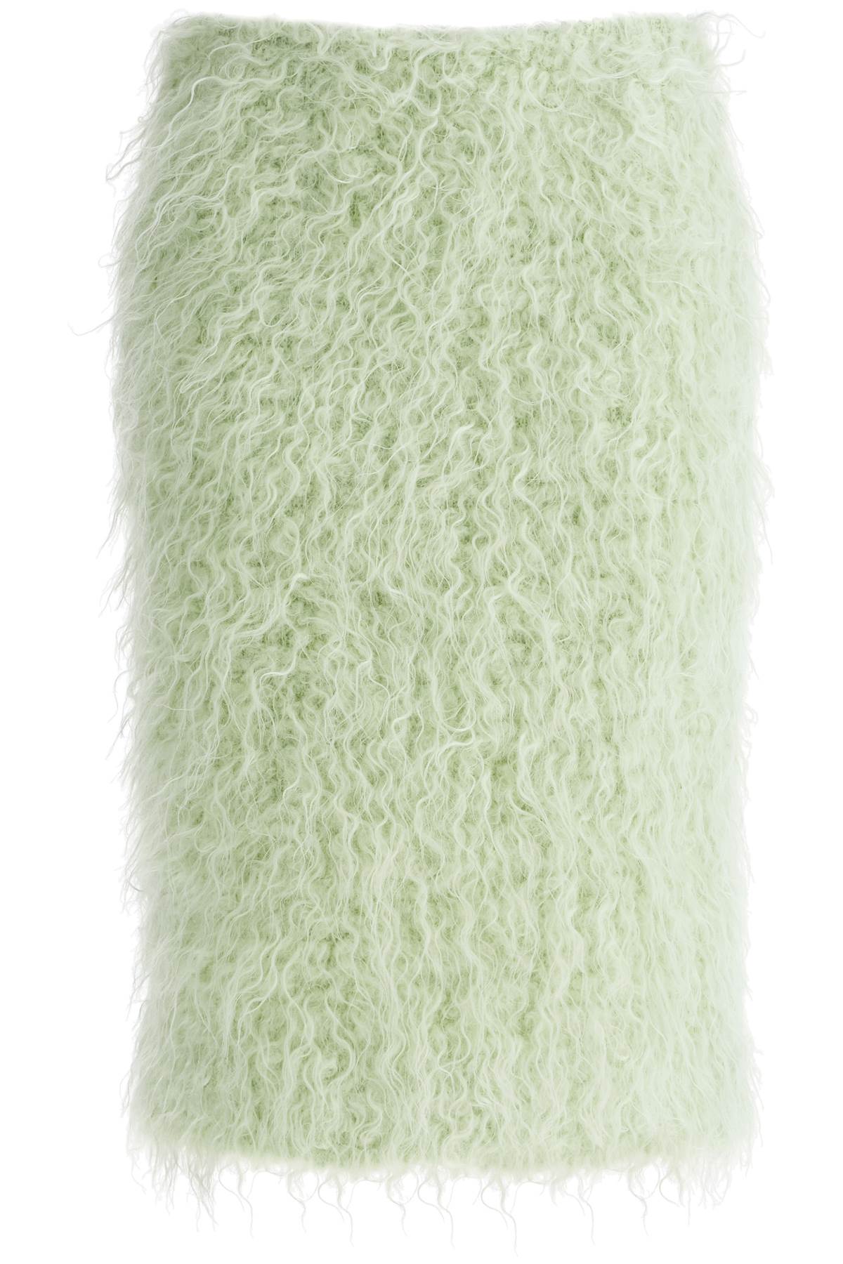 DRIES VAN NOTEN midi faux fur skirt in