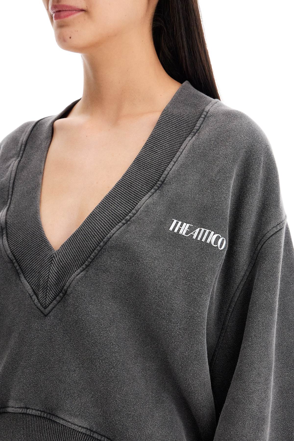 THE ATTICO "oversized v-neck sweatshirt