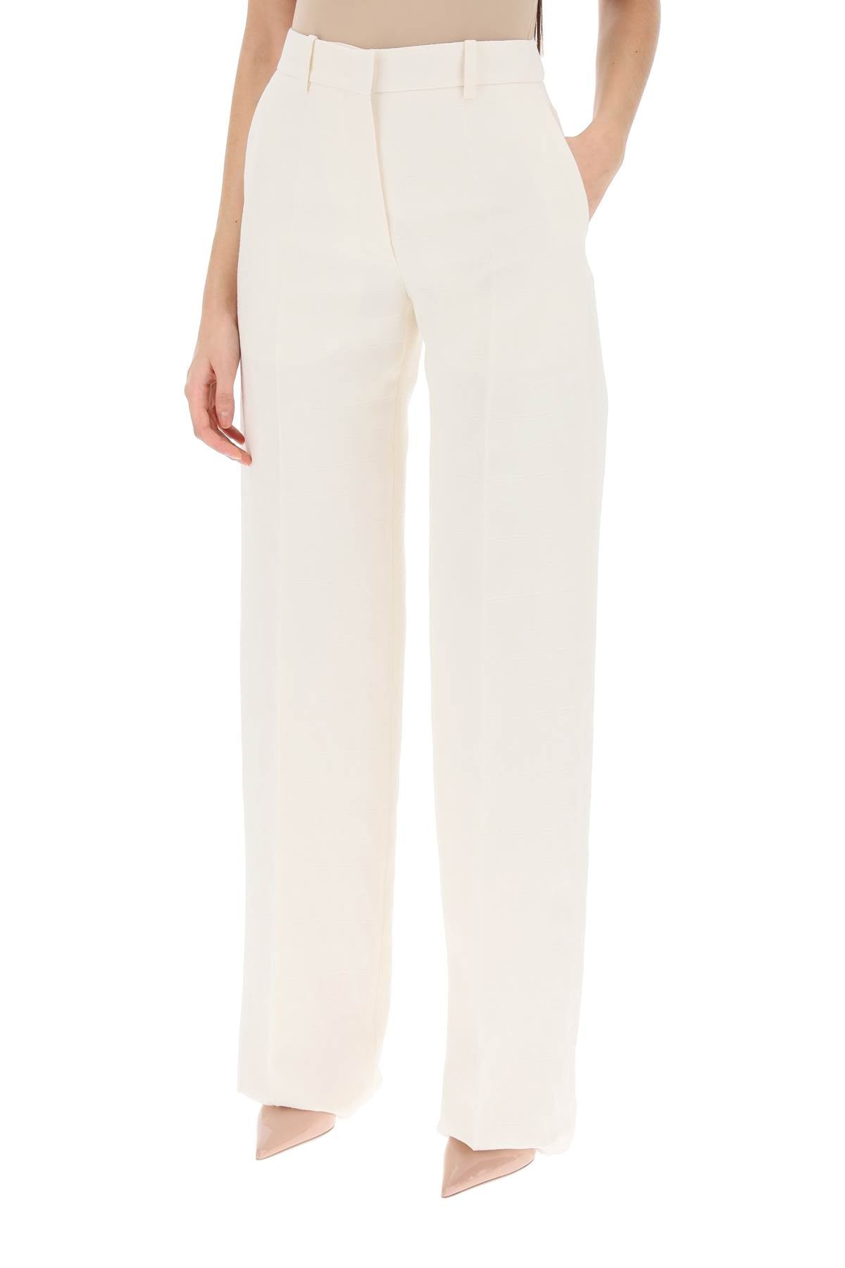 VALENTINO GARAVANI toile iconographe pants in crepe couture