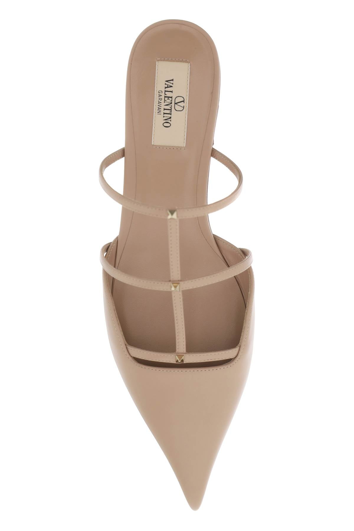 VALENTINO GARAVANI smooth leather rockstud wispy mules