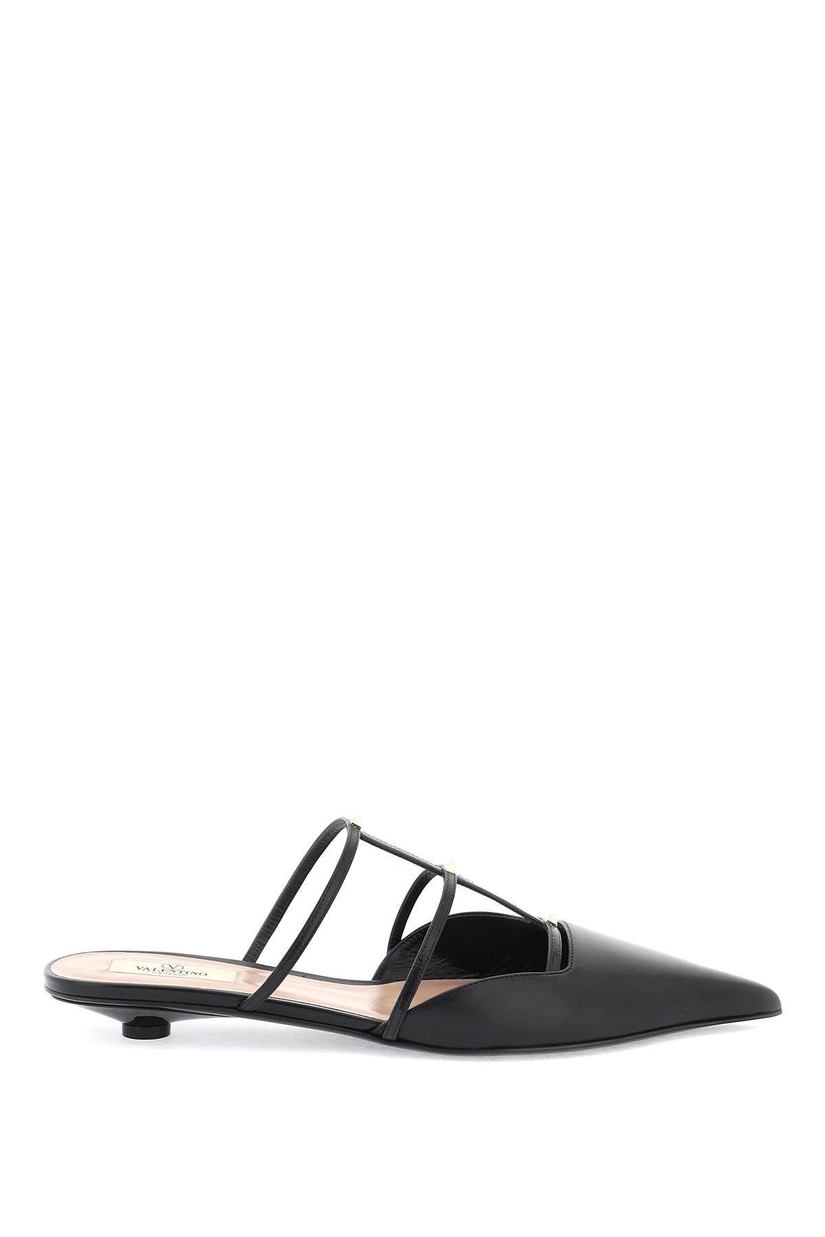 VALENTINO GARAVANI smooth leather rockstud wispy mules