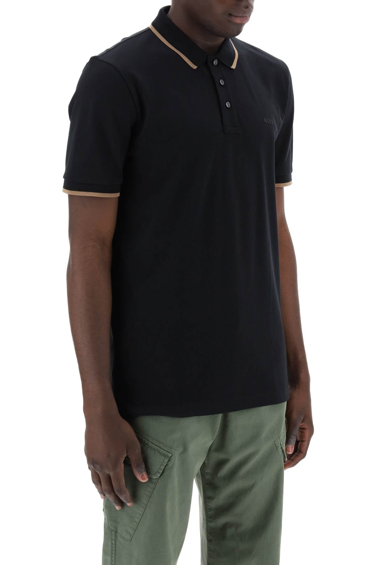 BOSS "contrast trim parlay polo shirt