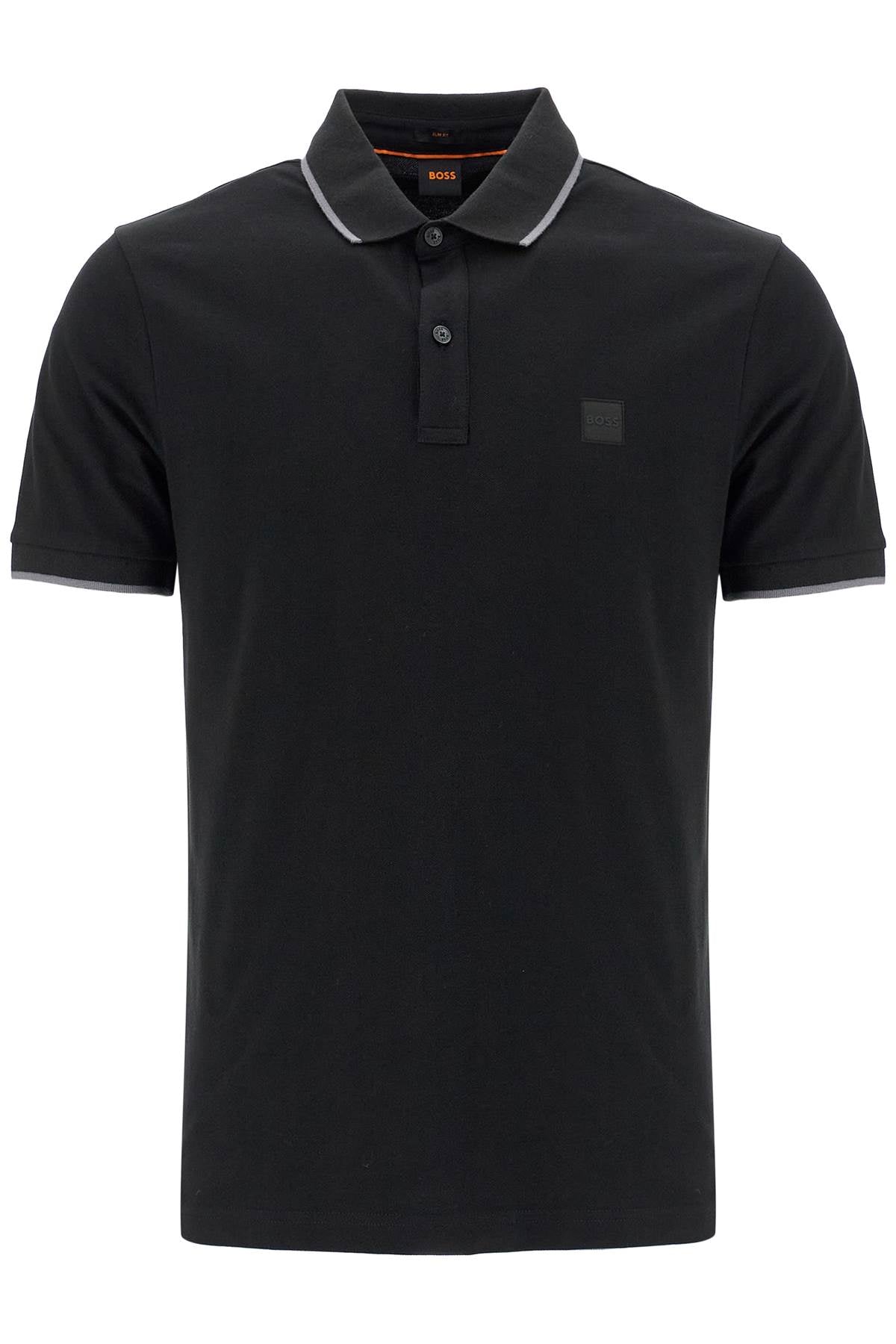 BOSS slim fit piqué polo shirt with tipped