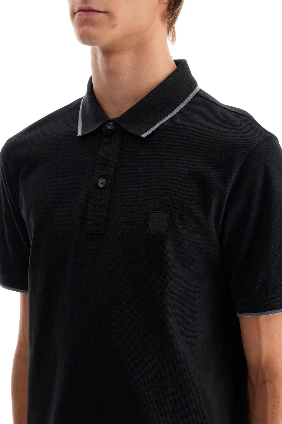 BOSS slim fit piqué polo shirt with tipped