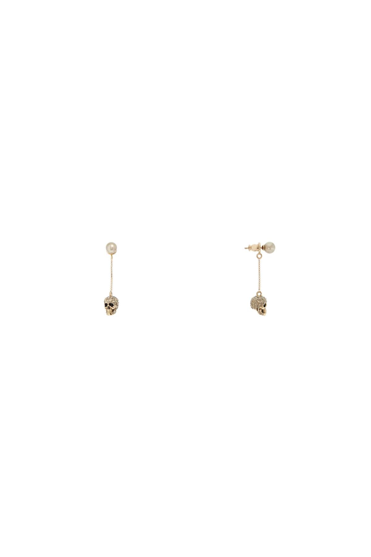 ALEXANDER MCQUEEN skull earrings with pavé and chain