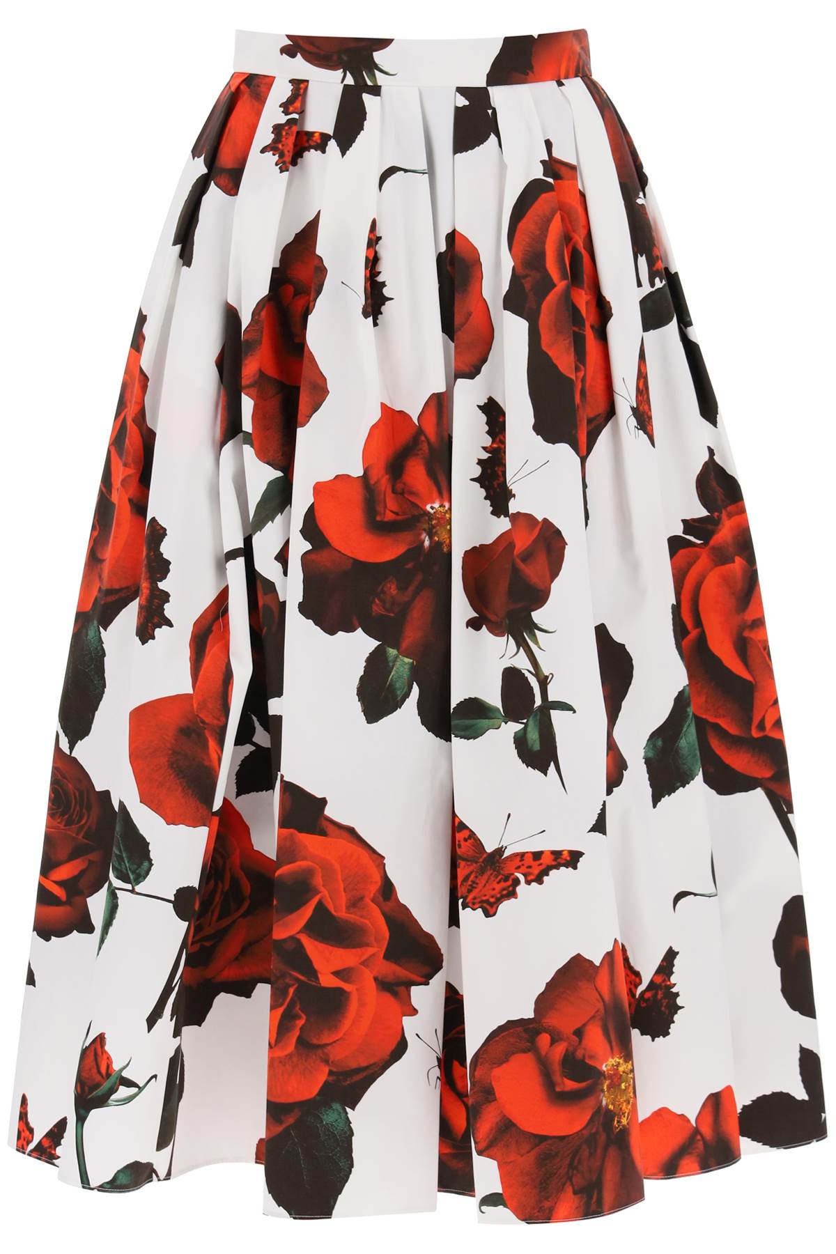 ALEXANDER MCQUEEN tudor rose pleated