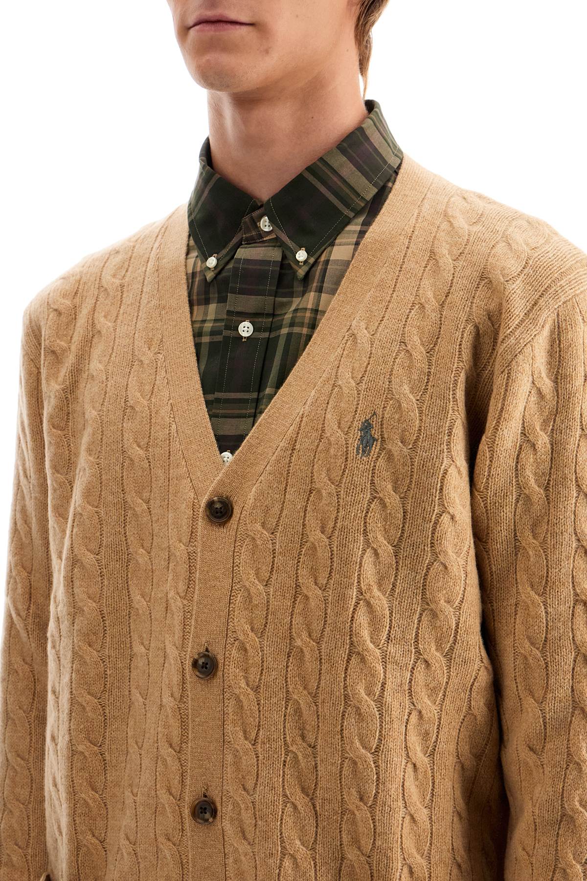 POLO RALPH LAUREN wool and cashmere braided cardigan