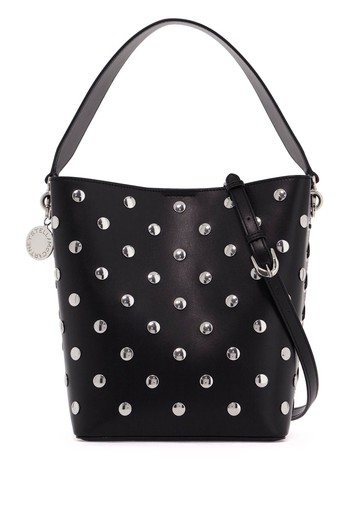 STELLA McCARTNEY large frayme bucket bag with studs