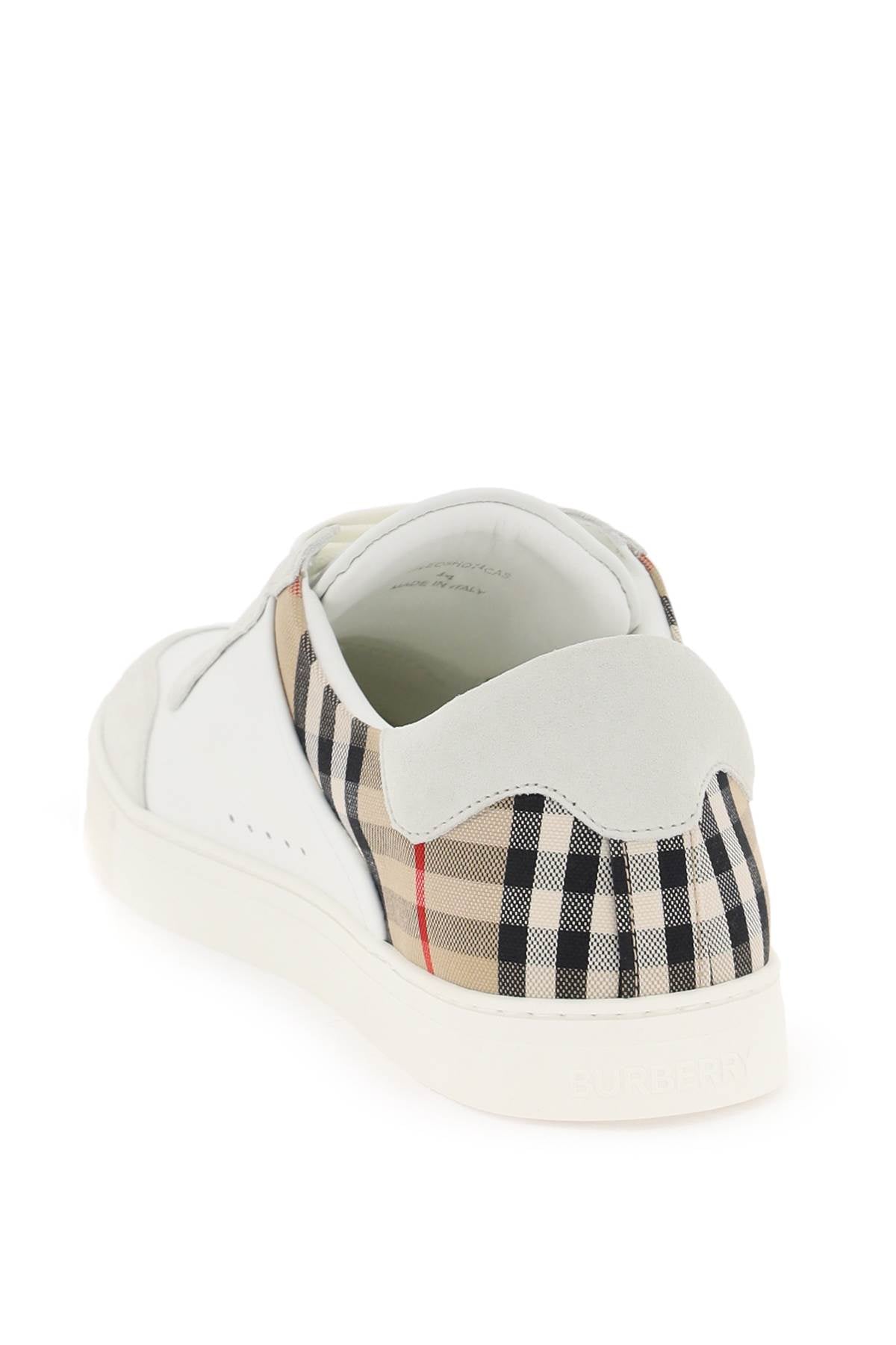 BURBERRY check leather sneakers