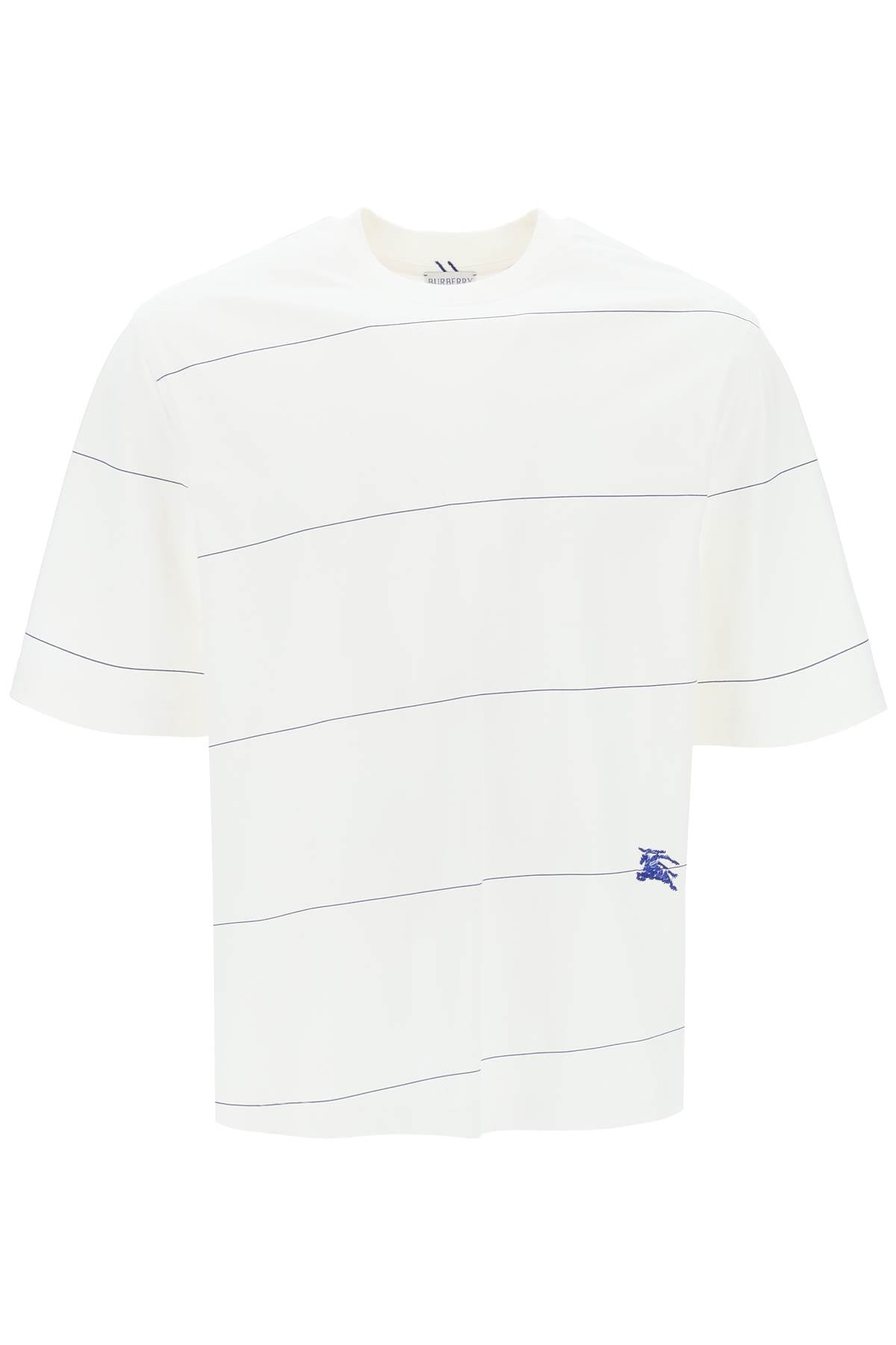 BURBERRY striped t-shirt with ekd embroidery