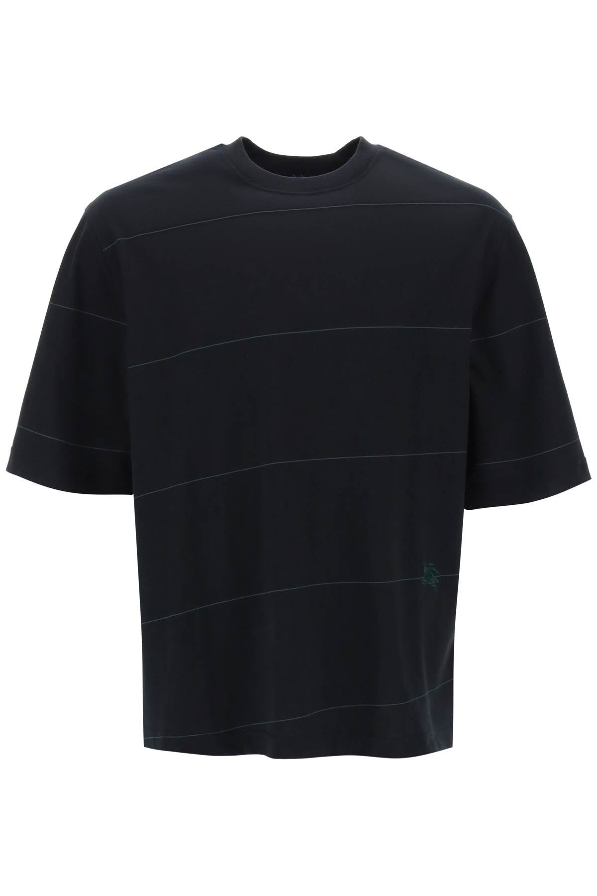 BURBERRY striped t-shirt with ekd embroidery