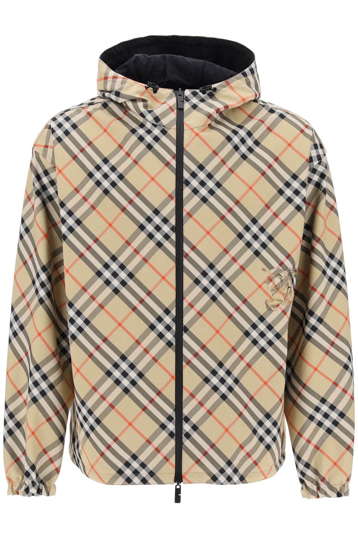 BURBERRY reversible check hooded jacket with