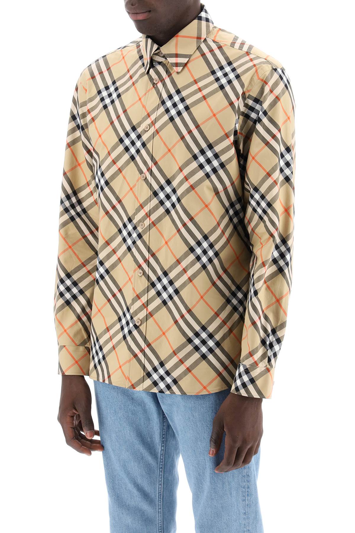 BURBERRY ered cotton long-sleeved shirt