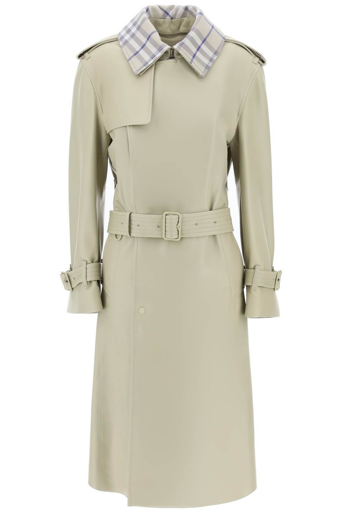 BURBERRY long leather trench coat