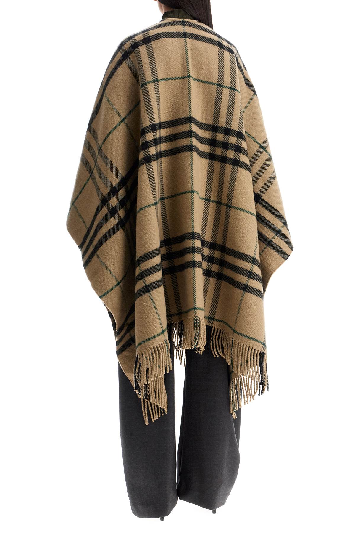 BURBERRY ered cape in wool and cashmere by cate