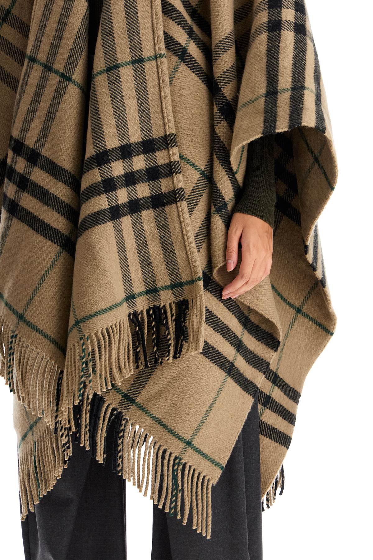 BURBERRY ered cape in wool and cashmere by cate