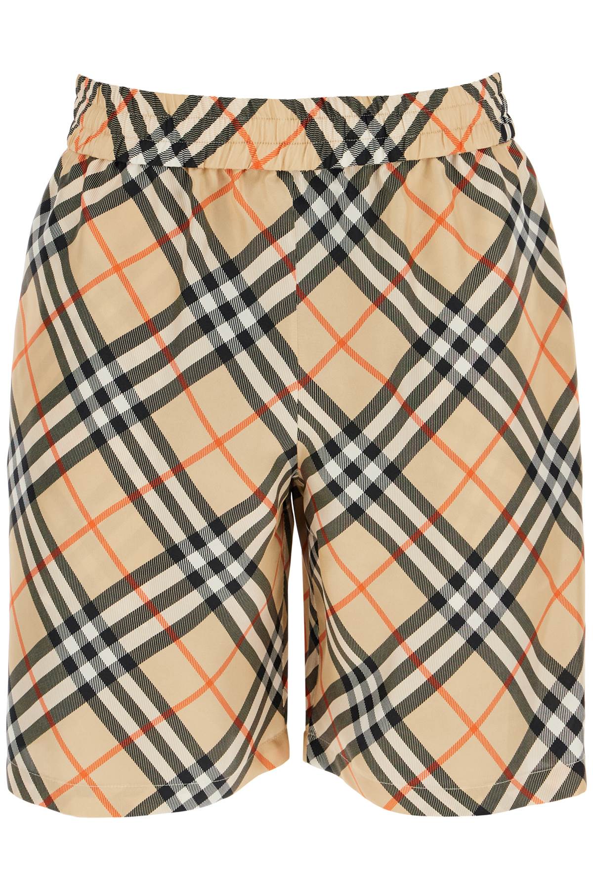 BURBERRY ered silk bermuda shorts for men