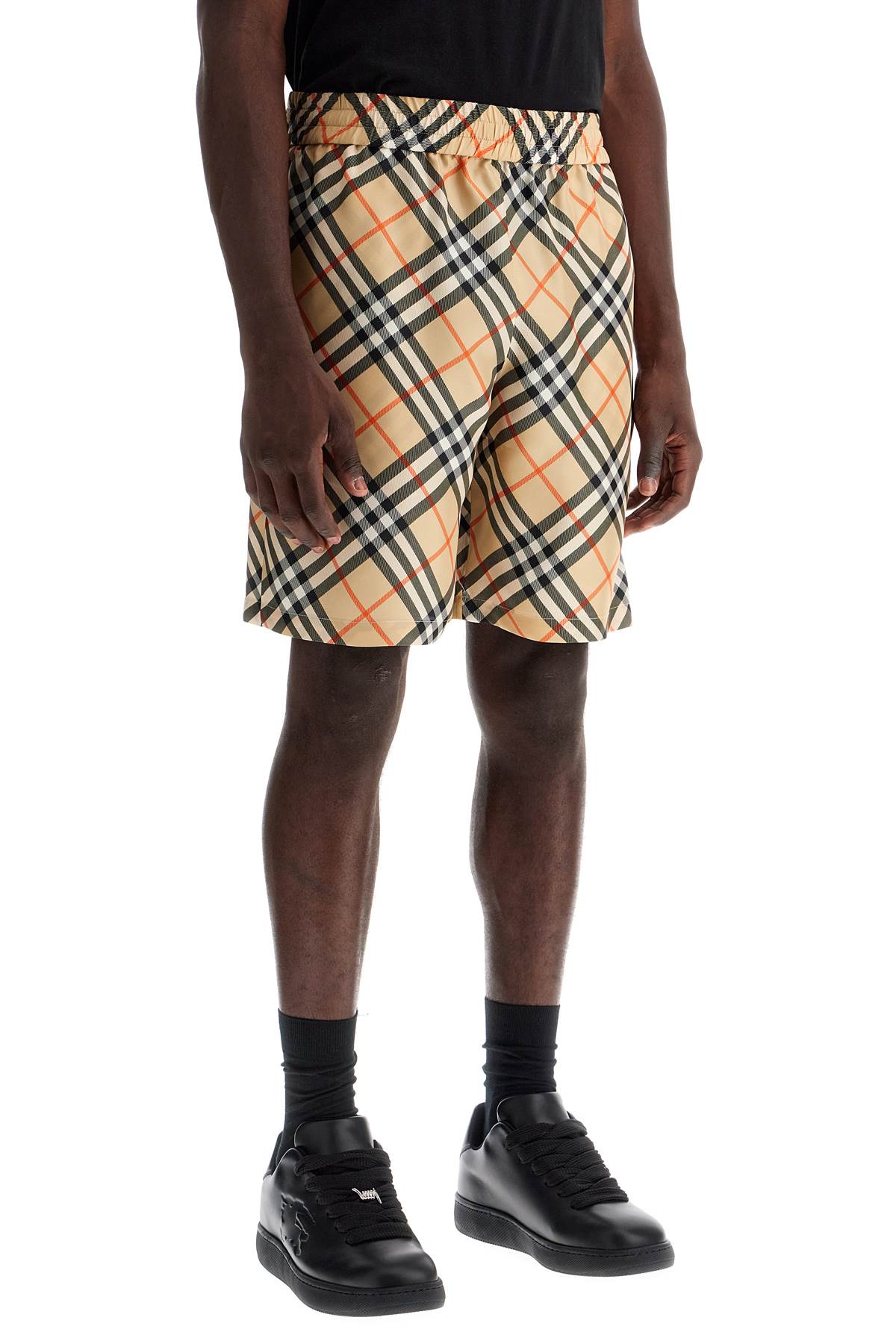 BURBERRY ered silk bermuda shorts for men