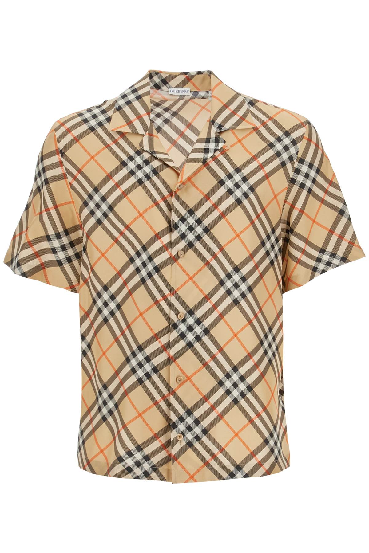 BURBERRY ered silk short-sleeved shirt