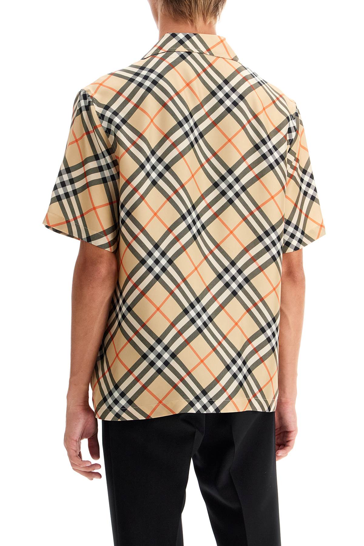 BURBERRY ered silk short-sleeved shirt