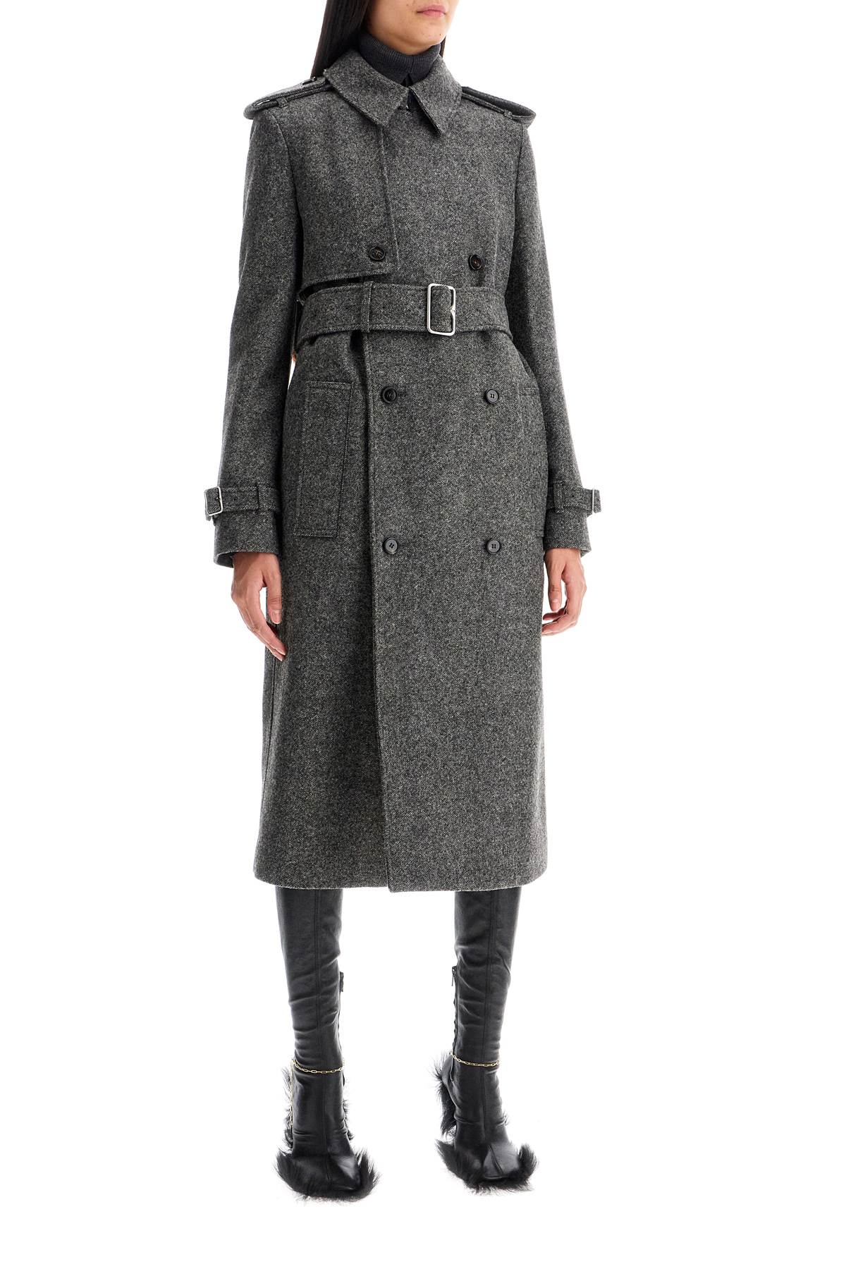 BURBERRY double-breasted wool trench coat