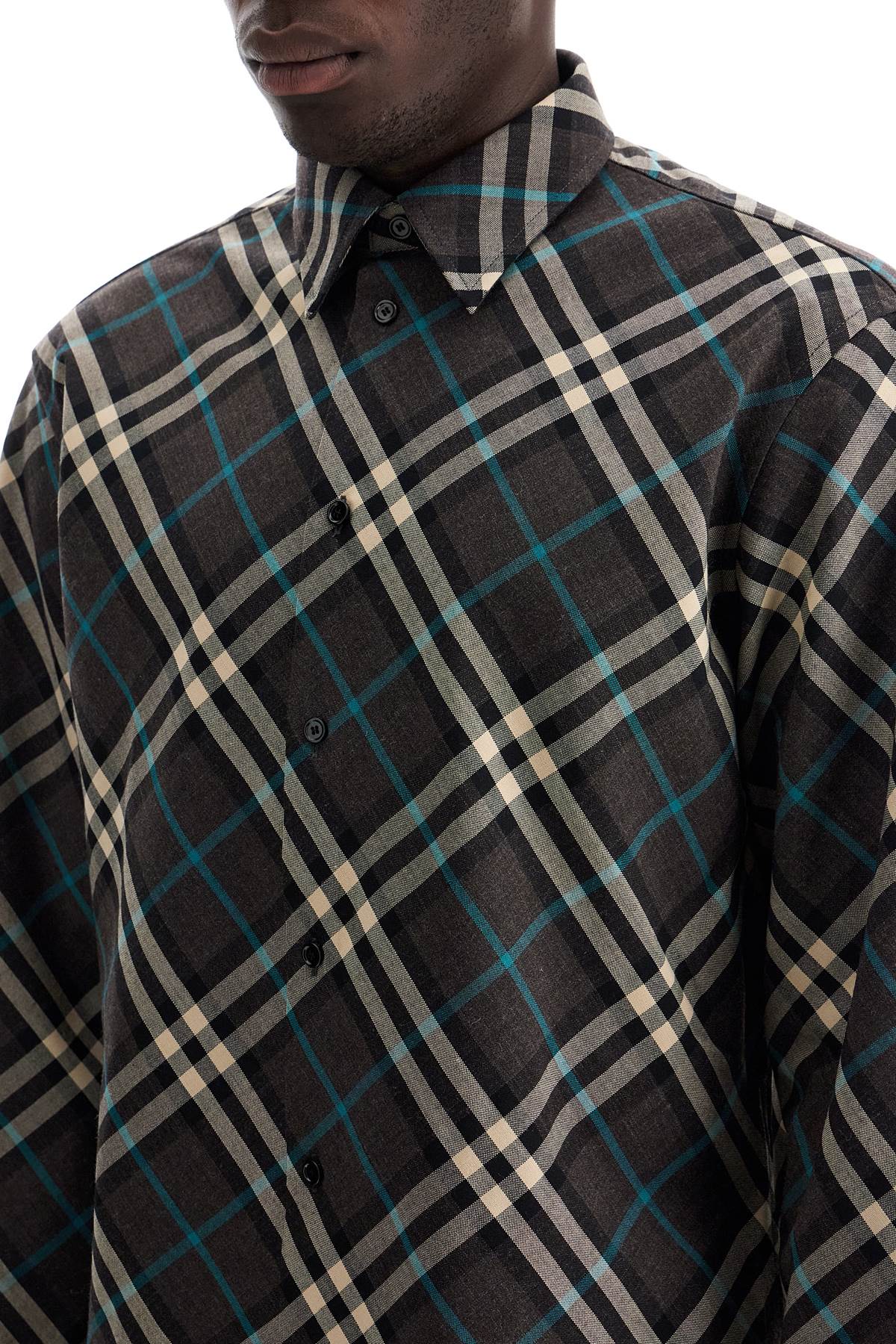 BURBERRY wool blend shirt with check pattern