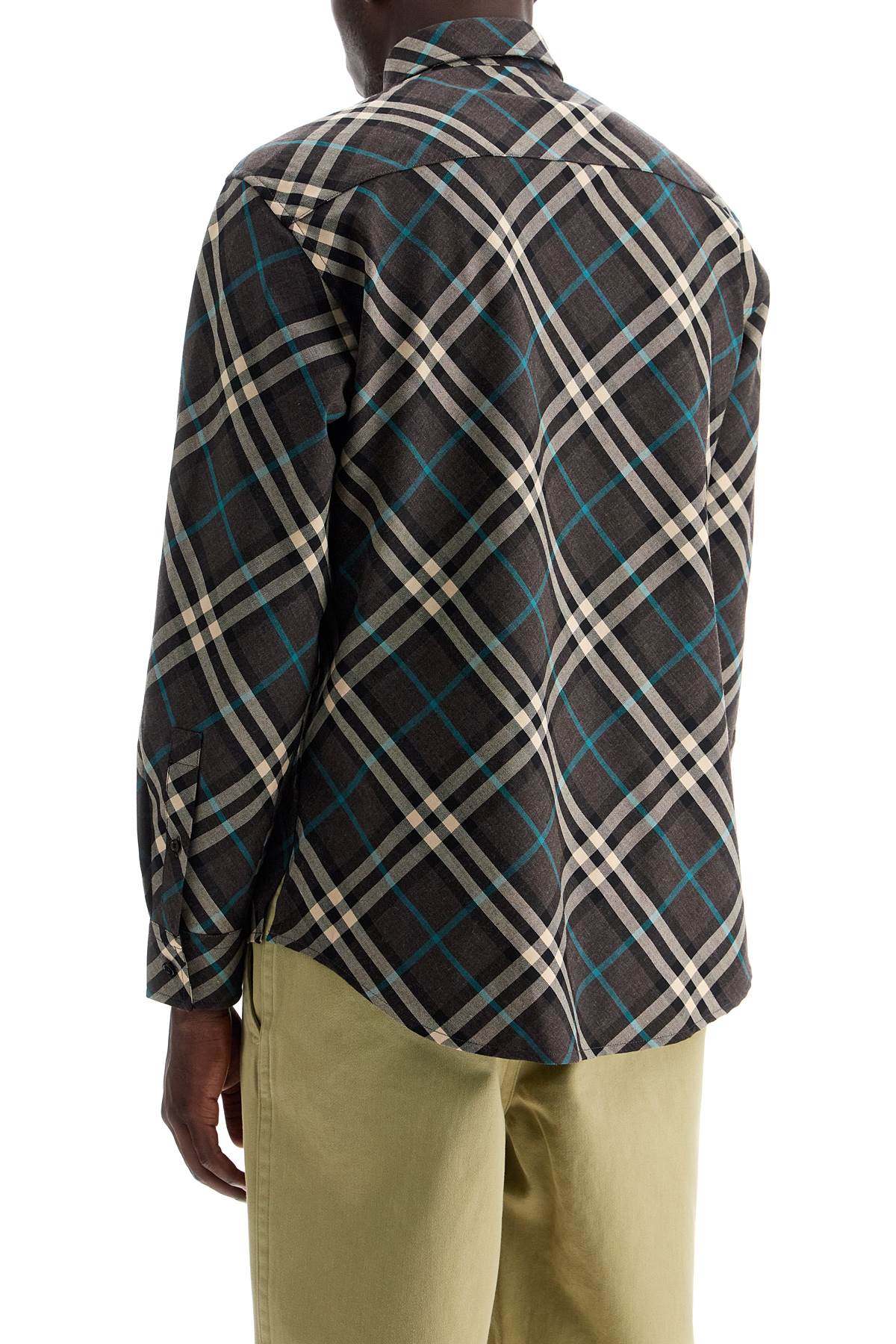 BURBERRY wool blend shirt with check pattern