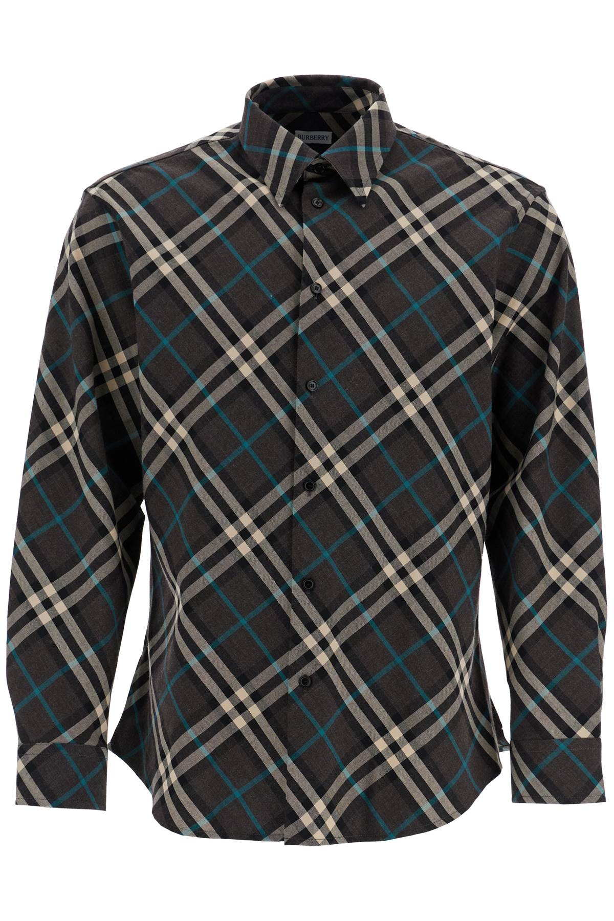 BURBERRY wool blend shirt with check pattern