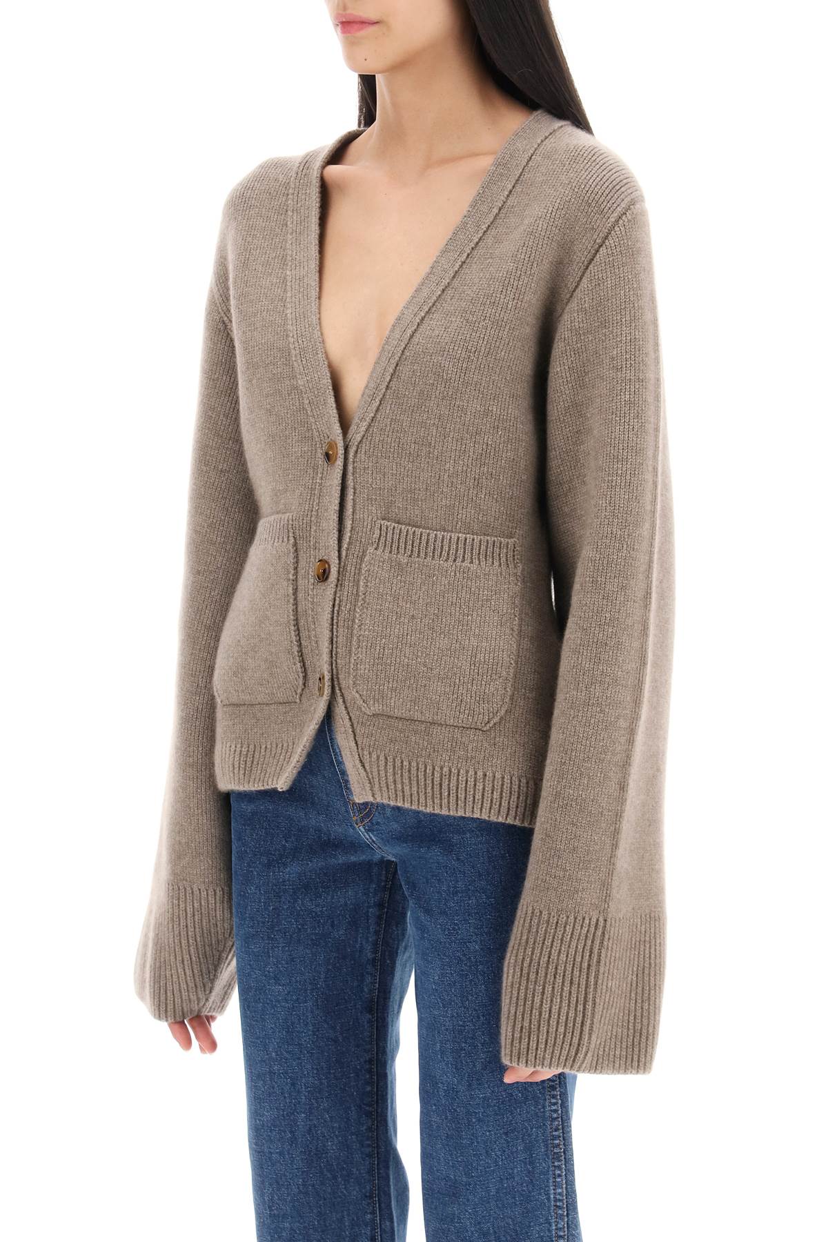 KHAITE scarlet cashmere cardigan